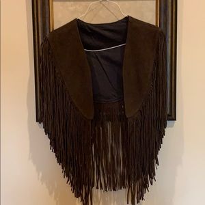 Chocolate brown suede vest